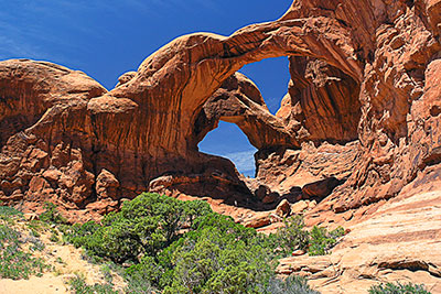 USA, Utah, Colorado Plateau,Arches National Park, Double Arch in der Windows Section