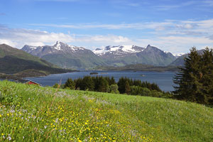 Norwegen, More Og Romsdal, More Og Romsdal, Ausblick westlich von Leikong in Richtung Osten