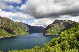 Norwegen, Rogaland, Rogaland, Tiefblick auf den Frafjord westlich von Gilja