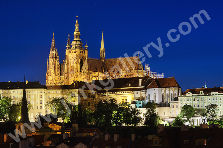 Tschechien, Unbekannt, Prag und Umgebung, Abendstimmung an der Prager Burg