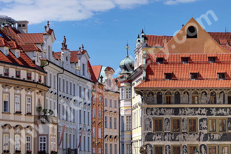 Tschechien, Unbekannt, Prag und Umgebung, Prachtvolle Fassaden am Altstädter Ring
