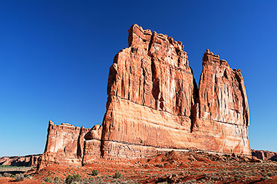 USA, Utah, Colorado Plateau,Arches National Park, Am Courthouse Towers Viewpoint