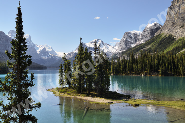 Kanada, Alberta, Rocky Mountains,Jasper National Park, Spirit Island im Maligne Lake