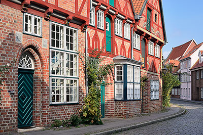 Deutschland, Niedersachsen, Lüneburger Heide, Häuser in der Altstadt in der Unteren Ohlingerstraße