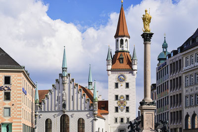 Deutschland, Bayern, München und Umgebung, Das alte Rathaus mit der Mariensäule