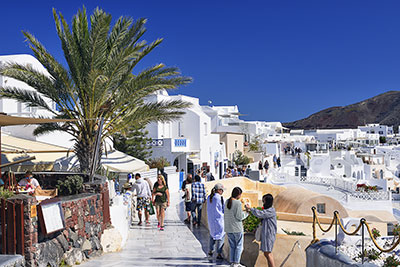 Griechenland, Südliche Ägäis, Kykladen,Santorin, Auf der Promenade Nik. Nomikou