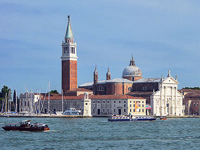 Italien, Veneto, Golf von Venedig, Blick vom Dogenpalast nach San Giorgio Maggiore mit Campanile