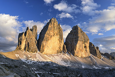 Fotogalerie Italien, Trentino-Südtirol, Dolomiten,Sextener Dolomiten, Sonnenuntergang an der Nordseite der Drei Zinnen