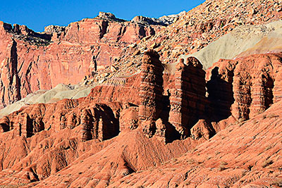 USA, Utah, Colorado Plateau,Capitol Reef National Park, Am Scenic Drive mit Blick nach Norden zu den Mummy Cliffs