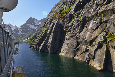 Reiseblog Norwegen, Tagesausflug Trollfjord Lofoten, Mit dem Hurtig­ruten-Post­schiff MS Midnatsol in den Trollfjord