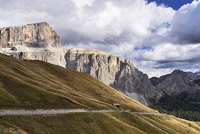 Italien, Trentino-Südtirol, Dolomiten,Grödner Tal, Am Sellajoch mit Blick zur Sellagruppe