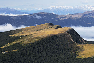 Italien, Trentino-Südtirol, Dolomiten,Grödner Tal, Blick von der Seceda auf den Raschötz