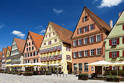 Deutschland, Bayern, Mittelfranken, Prächtige Bürgerhäuser am Weinmarkt