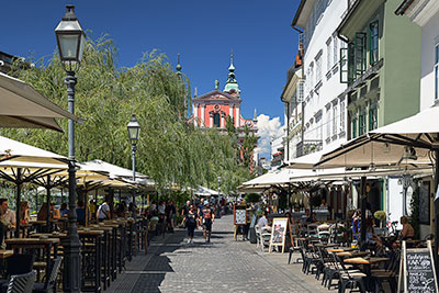 Slowenien, Gorenjska/Oberkrain, Ljubljana und Umgebung, Gemütliche Restaurants entlang des Flusses Ljubljanica