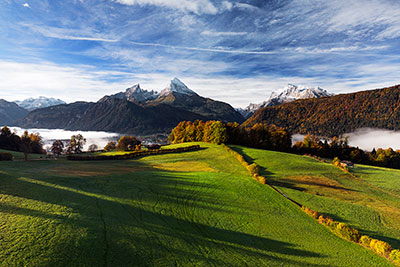 Deutschland, Bayern, Bayerische Alpen,Berchtesgadener Land, Herbststimmung am Watzmann