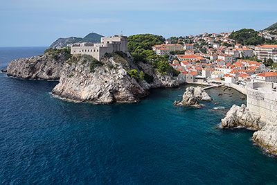 Kroatien, Dubrovnik-Neretva, Dalmatien,Süddalmatien, Blick zur Festung Lovrijenac