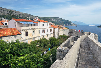 Kroatien, Dubrovnik-Neretva, Dalmatien,Süddalmatien, Auf der Festungsmauer