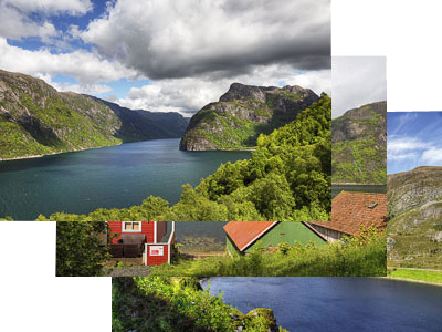 Bildschirmschoner, Norwegen, Fjorde, Berge und Gletscher