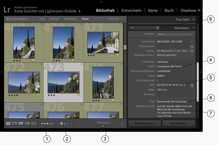 Fotoarchiv Adobe Lightroom EXIF- und IPTC-Daten